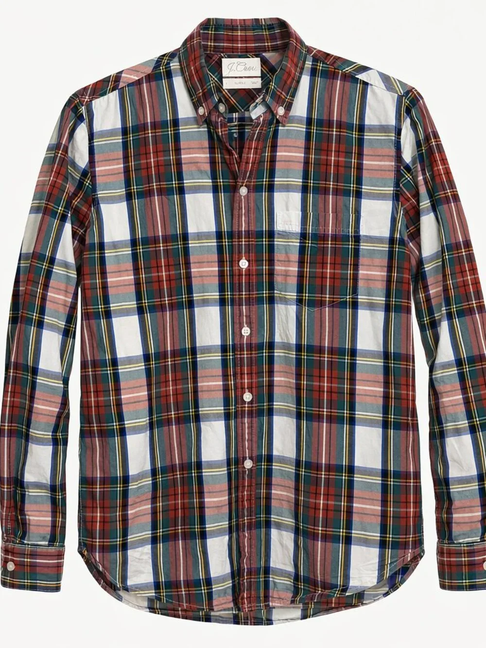 J.Crew Secret Wash Plaid Shirt Cotton Poplin Button Down - Men’s Small